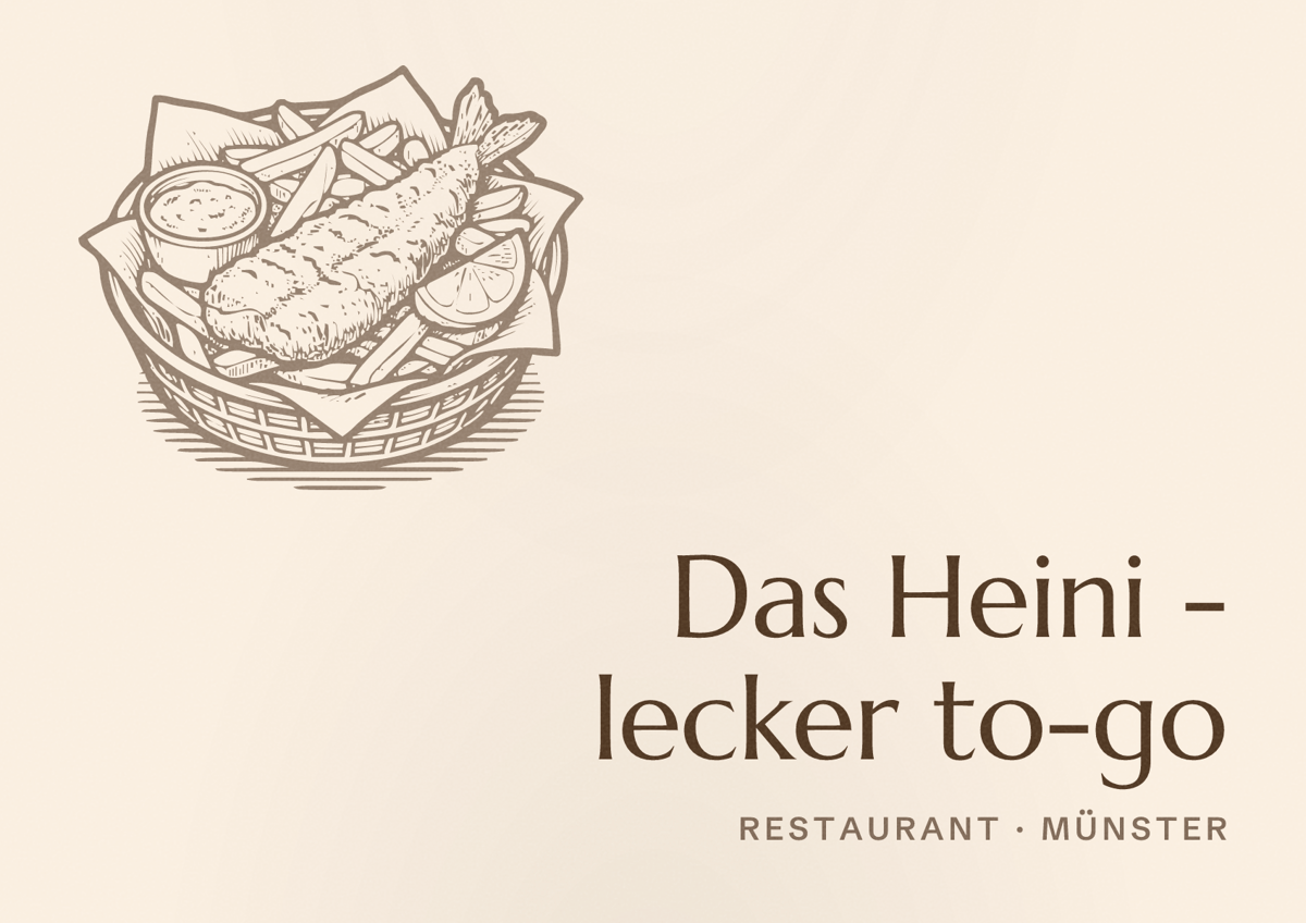 Illustriertes Poster von Das Heini - lecker to-go, Restaurant in Münster