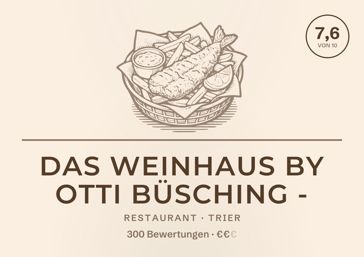 Illustriertes Poster von Das Weinhaus by Otti Büsching -, Restaurant in Trier: Bewertung 7,6 von 10 aus 300 Bewertungen, Preisniveau €€