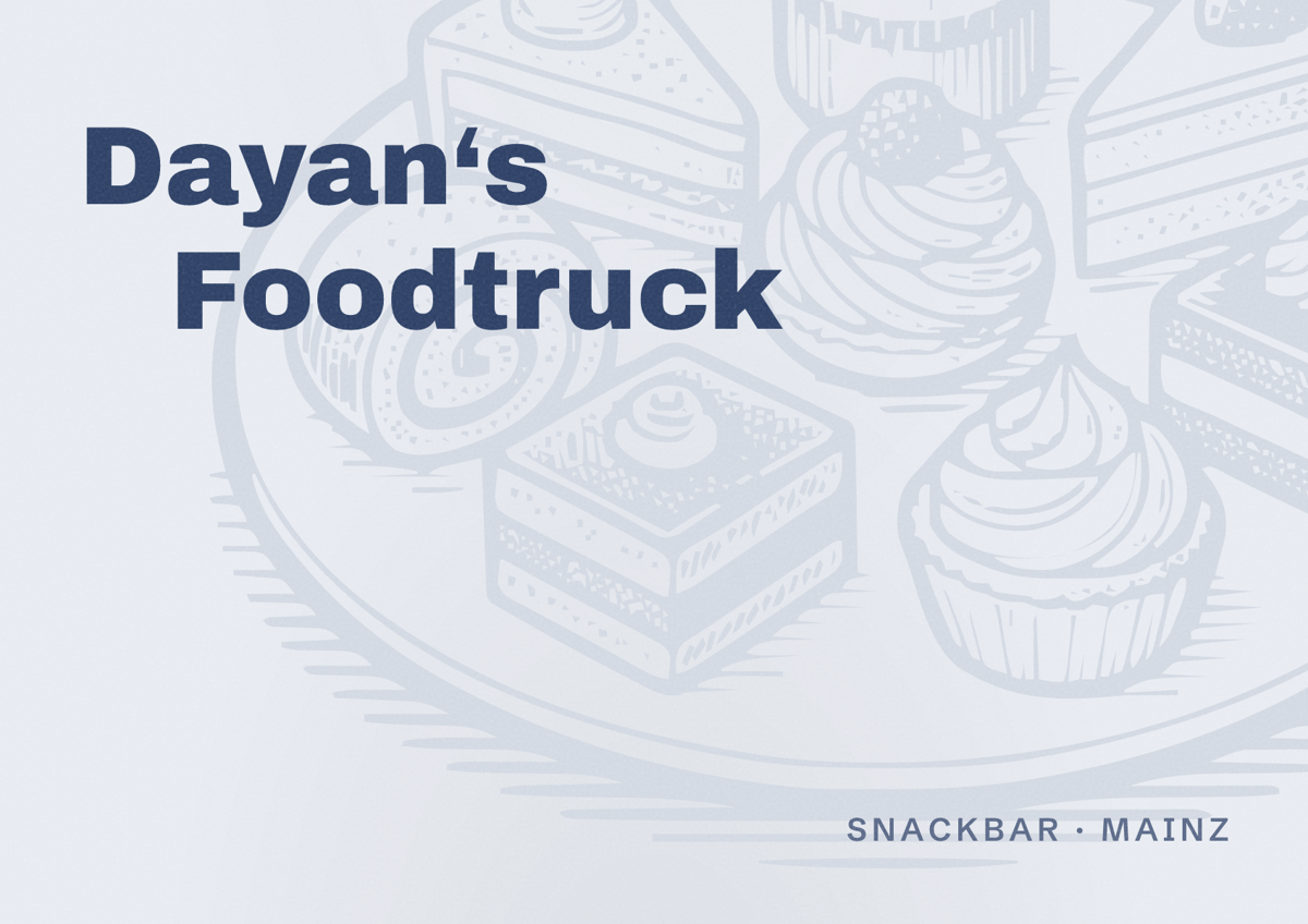 Illustriertes Poster von Dayan‘s Foodtruck, Snackbar in Mainz