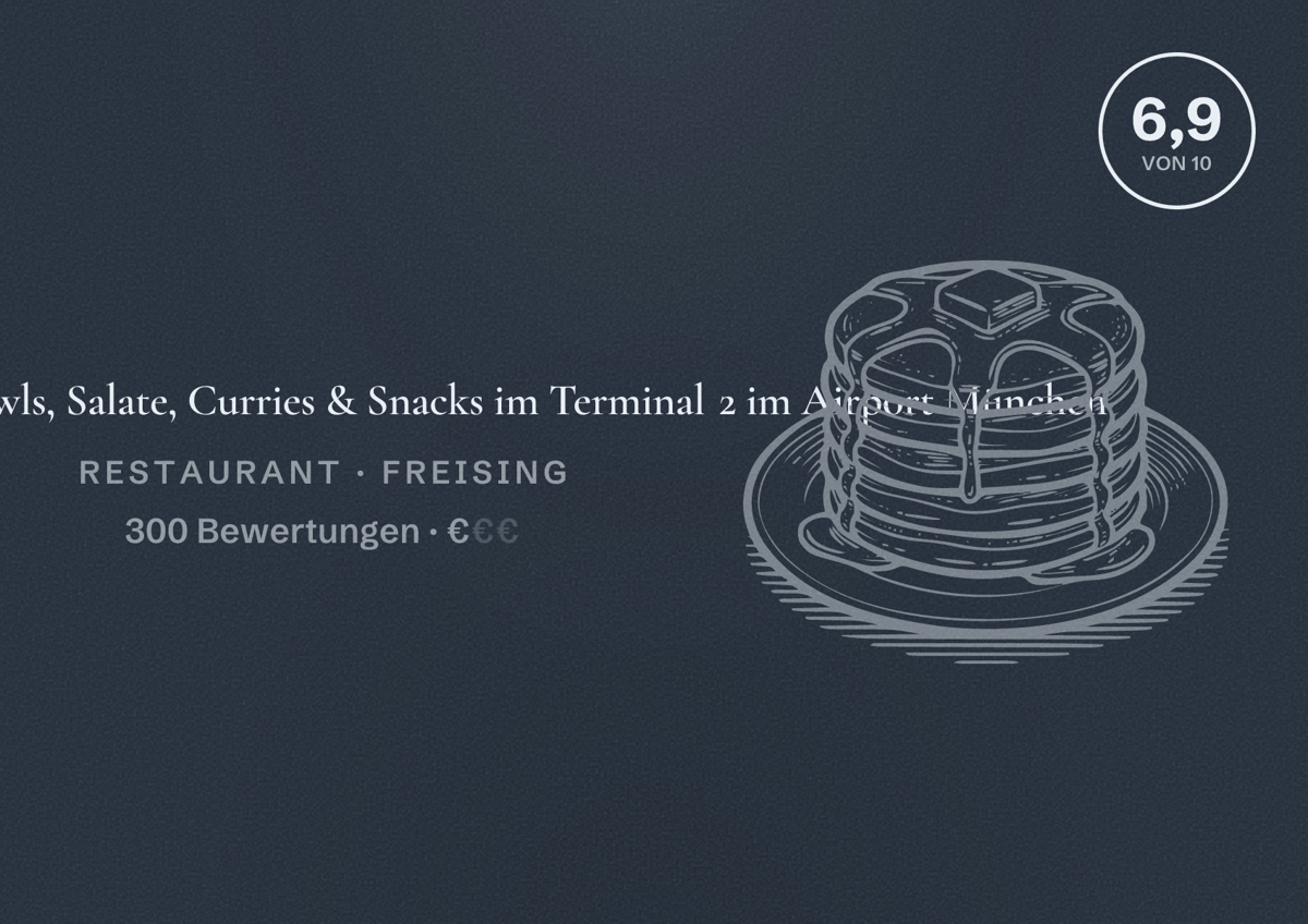 Illustriertes Poster von dean&david | Bowls, Salate, Curries & Snacks im Terminal 2 im Airport München, Restaurant in Freising: Bewertung 6,9 von 10 aus 300 Bewertungen, Preisniveau €