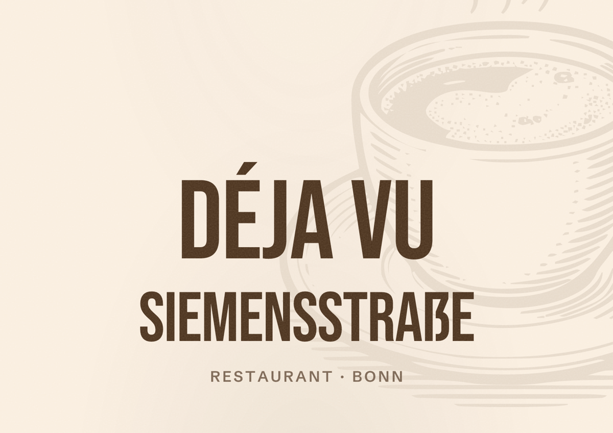 Illustriertes Poster von Déja Vu Siemensstraße, Restaurant in Bonn