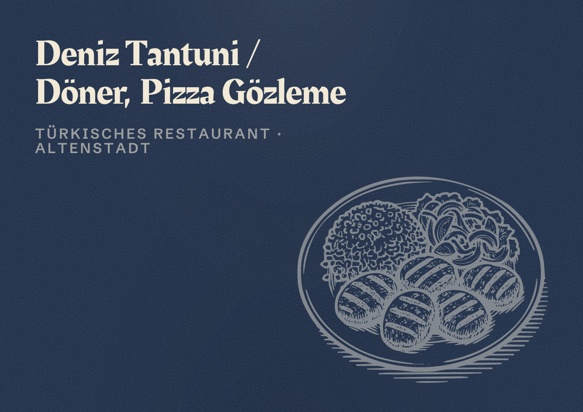 Illustriertes Poster von Deniz Tantuni / Döner, Pizza Gözleme, Türkisches Restaurant in Altenstadt
