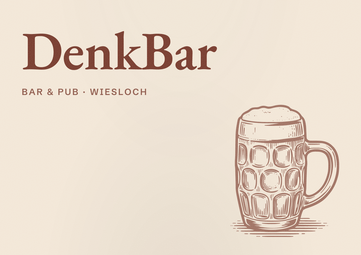 Illustriertes Poster von DenkBar, Bar & Pub in Wiesloch