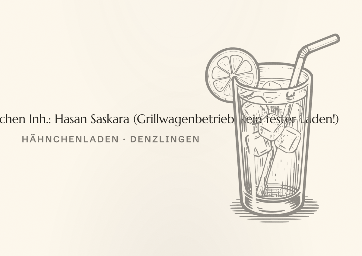 Illustriertes Poster von Denzlinger Grillhähnchen Inh.: Hasan Saskara (Grillwagenbetrieb, kein fester Laden!), Hähnchenladen in Denzlingen