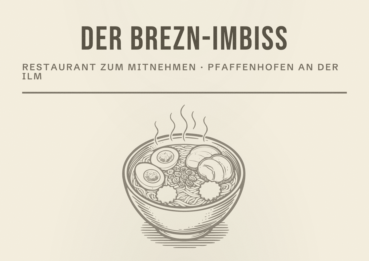Illustriertes Poster von Der Brezn-Imbiss, Restaurant zum Mitnehmen in Pfaffenhofen an der Ilm