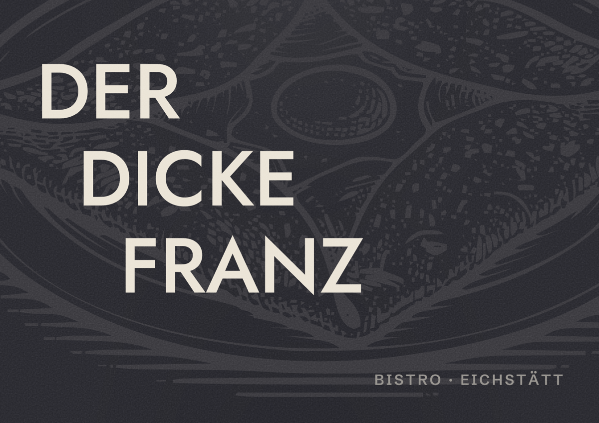 Illustriertes Poster von DER DICKE FRANZ, Bistro in Eichstätt