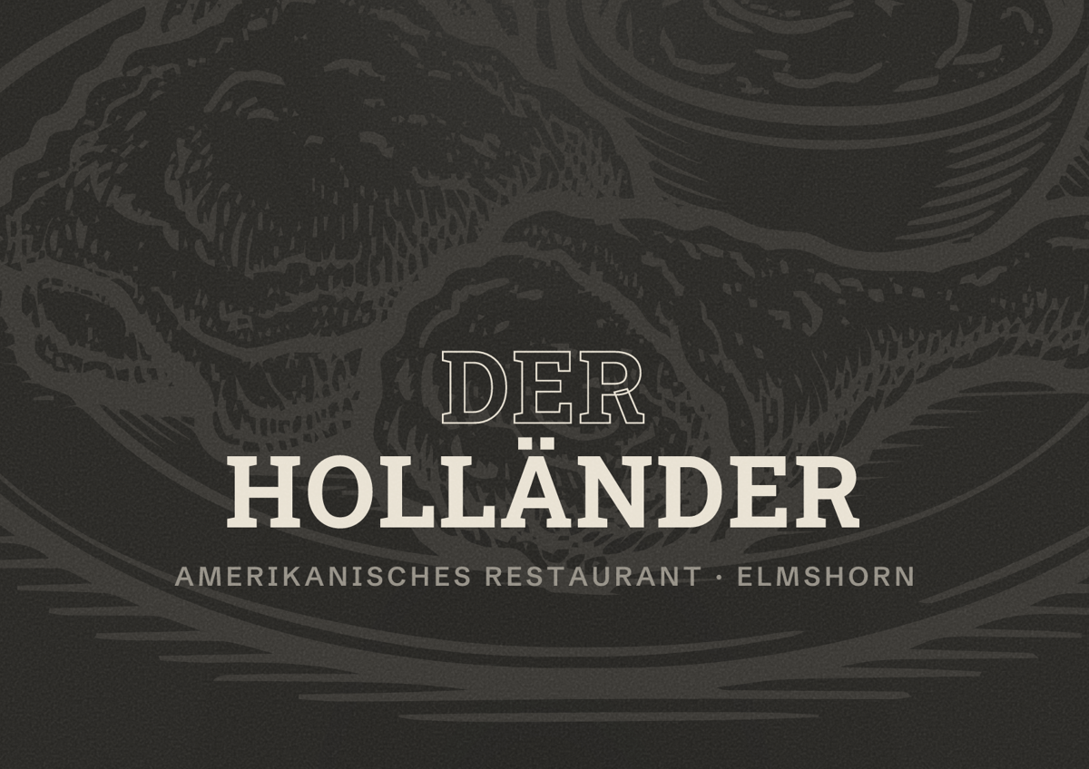 Illustriertes Poster von Der Holländer, Amerikanisches Restaurant in Elmshorn