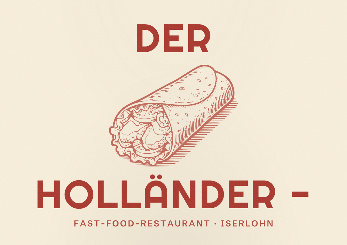 Illustriertes Poster von Der Holländer -, Fast-Food-Restaurant in Iserlohn
