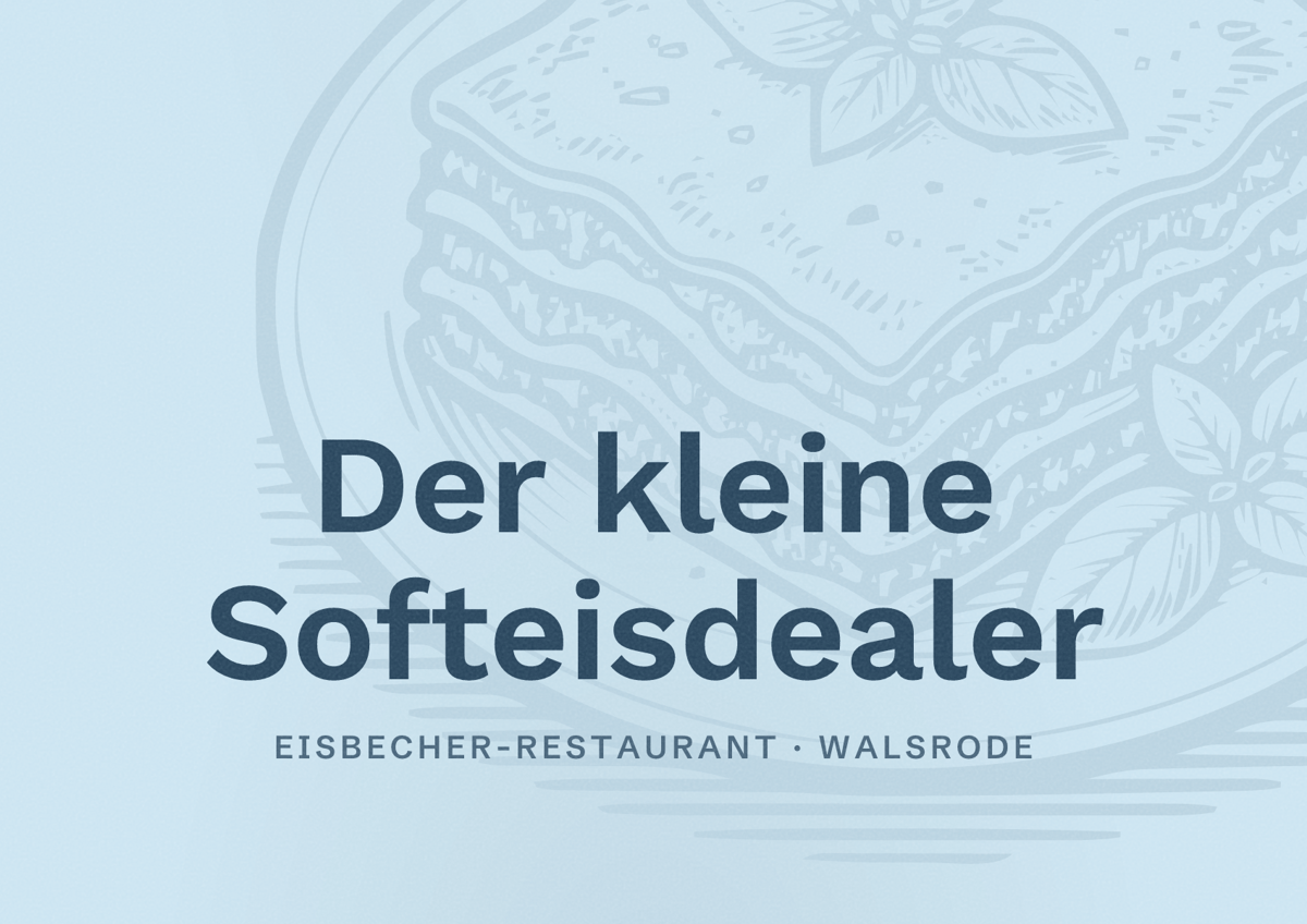 Illustriertes Poster von Der kleine Softeisdealer, Eisbecher-Restaurant in Walsrode