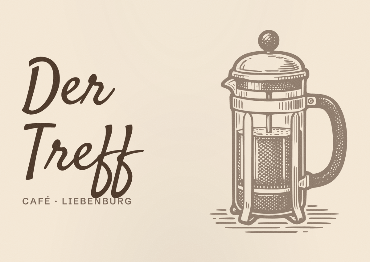 Illustriertes Poster von Der Treff, Café in Liebenburg