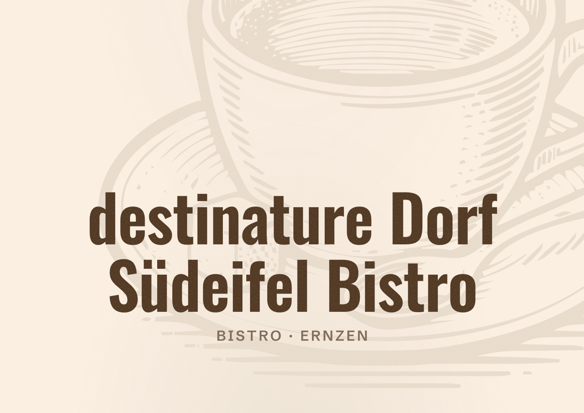 Illustriertes Poster von destinature Dorf Südeifel Bistro, Bistro in Ernzen