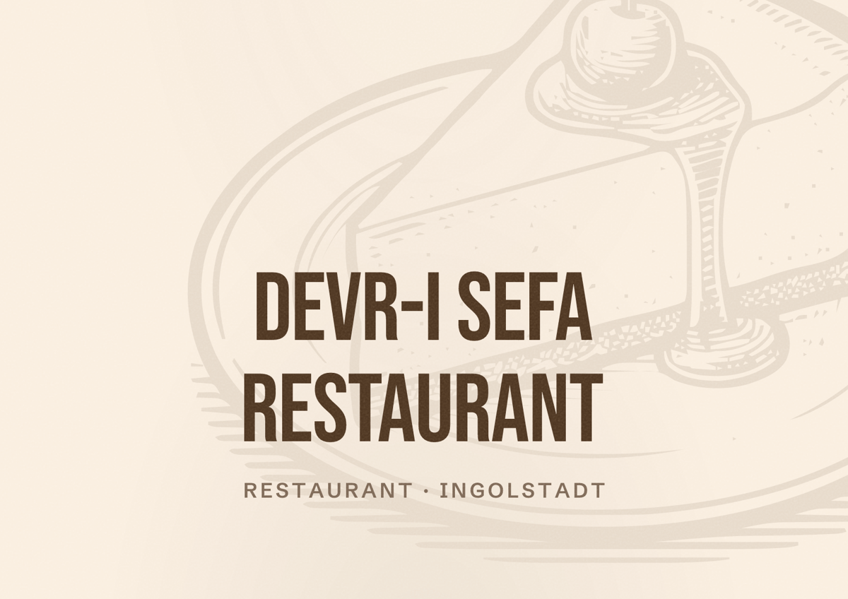 Illustriertes Poster von Devr-i Sefa Restaurant, Restaurant in Ingolstadt