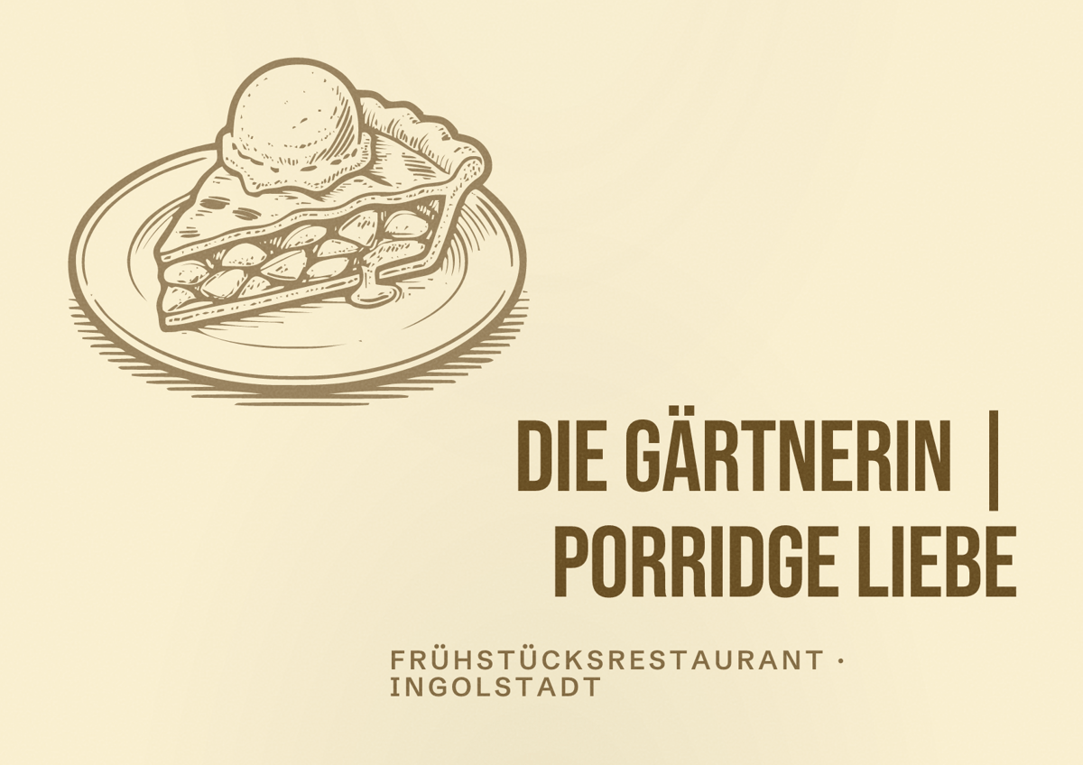 Illustriertes Poster von Die Gärtnerin | Porridge Liebe, Frühstücksrestaurant in Ingolstadt