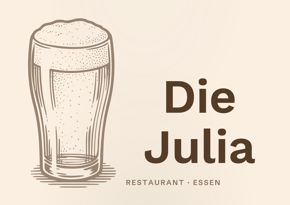 Illustriertes Poster von Die Julia, Restaurant in Essen