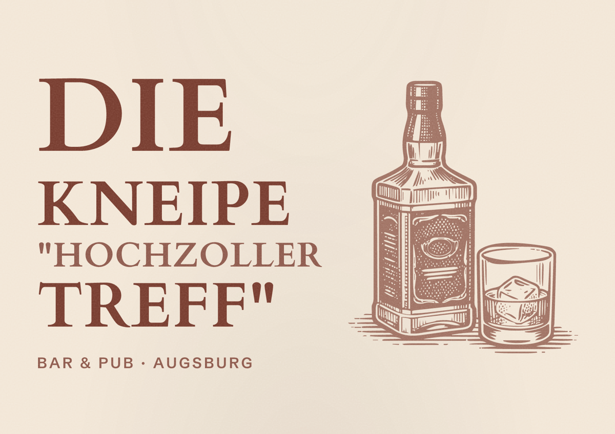 Illustriertes Poster von Die Kneipe "Hochzoller Treff", Bar & Pub in Augsburg