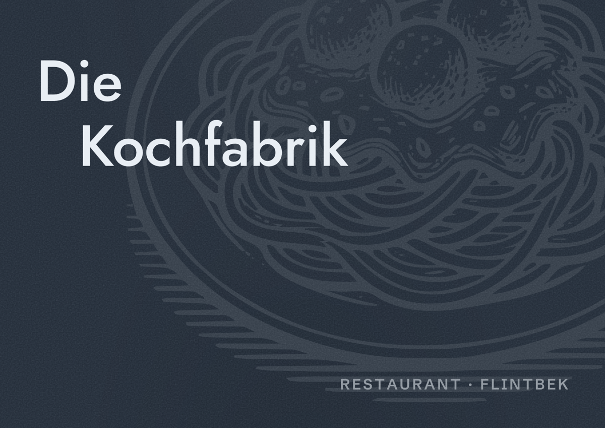 Illustriertes Poster von Die Kochfabrik, Restaurant in Flintbek