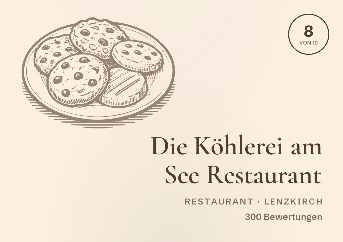 Illustriertes Poster von Die Köhlerei am See Restaurant, Restaurant in Lenzkirch: Bewertung 8 von 10 aus 300 Bewertungen