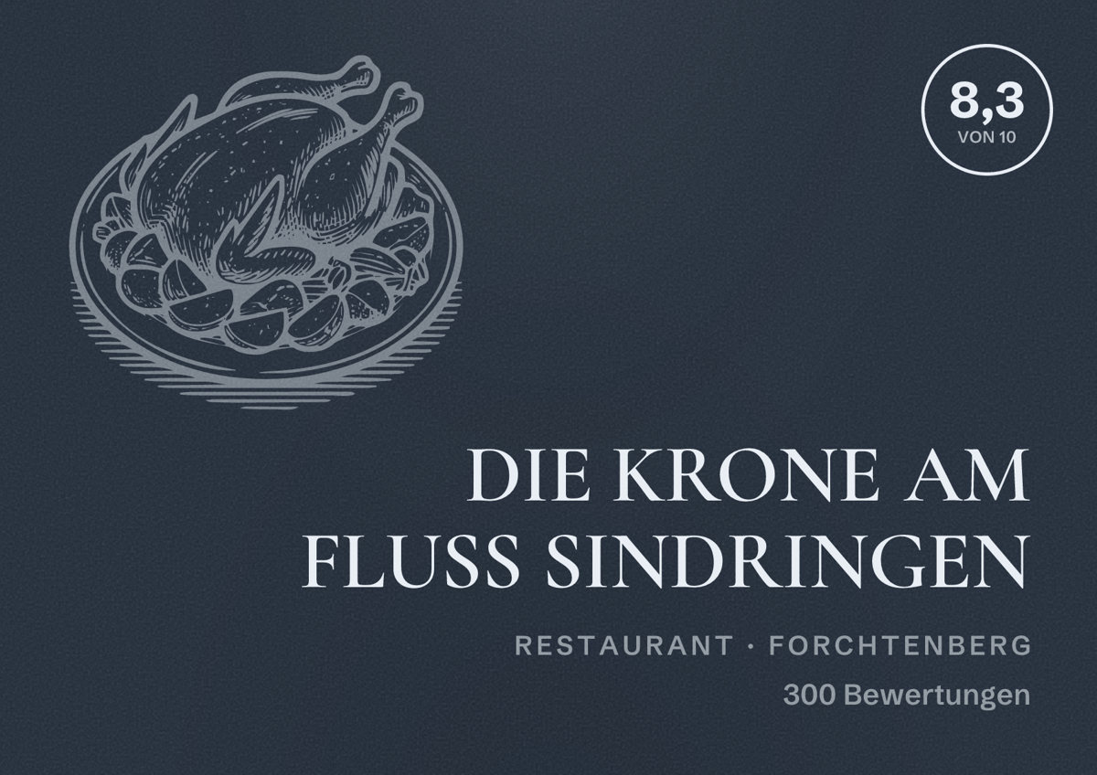 Illustriertes Poster von DIE KRONE AM FLUSS SINDRINGEN, Restaurant in Forchtenberg: Bewertung 8,3 von 10 aus 300 Bewertungen