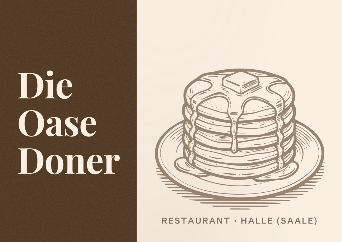 Illustriertes Poster von Die Oase Doner, Restaurant in Halle (Saale)