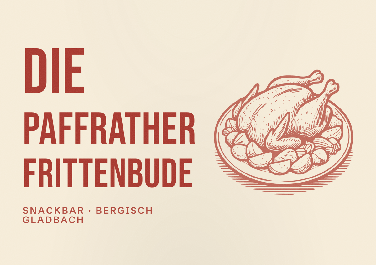 Illustriertes Poster von Die Paffrather Frittenbude, Snackbar in Bergisch Gladbach