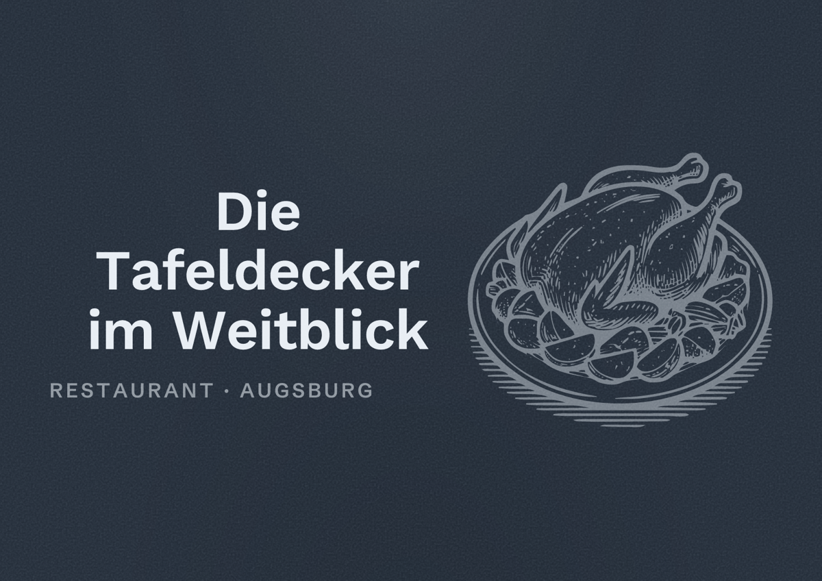 Illustriertes Poster von Die Tafeldecker im Weitblick, Restaurant in Augsburg