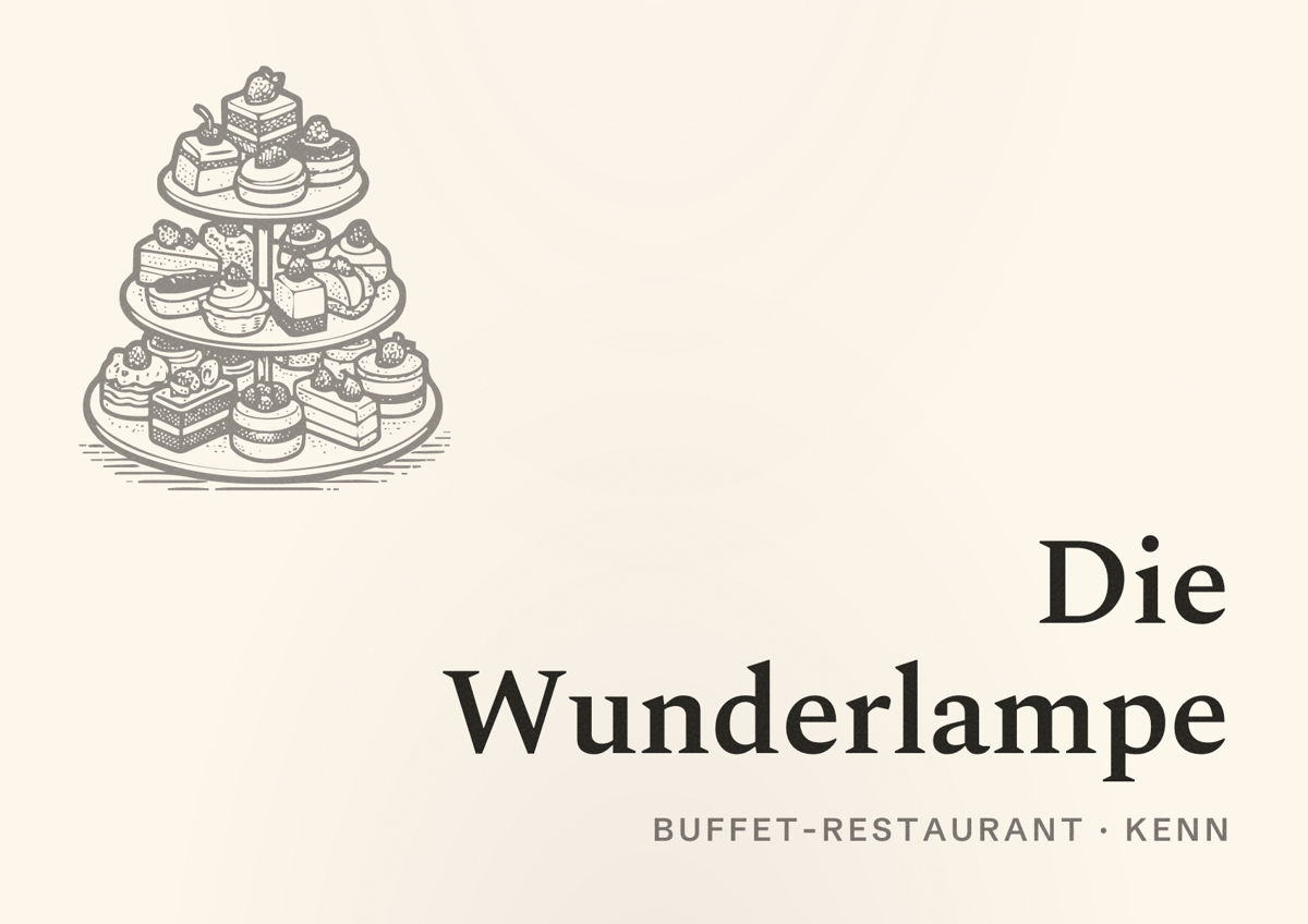Illustriertes Poster von Die Wunderlampe, Buffet-Restaurant in Kenn