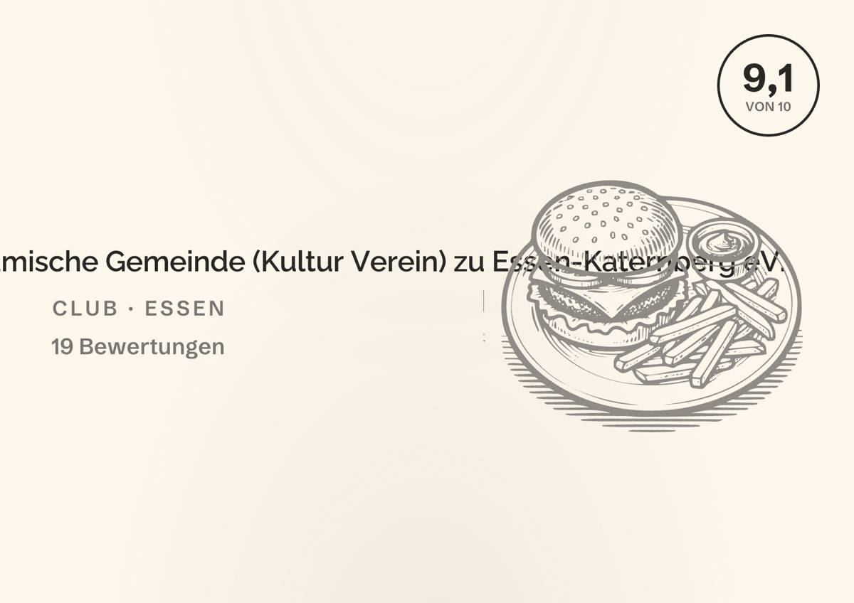 Illustriertes Poster von DITIB-Türkisch islamische Gemeinde (Kultur Verein) zu Essen-Katernberg eV., Club in Essen: Bewertung 9,1 von 10 aus 19 Bewertungen