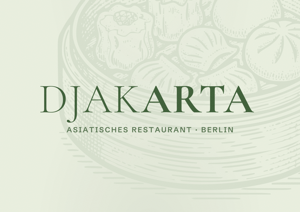 Illustriertes Poster von Djakarta, Asiatisches Restaurant in Berlin