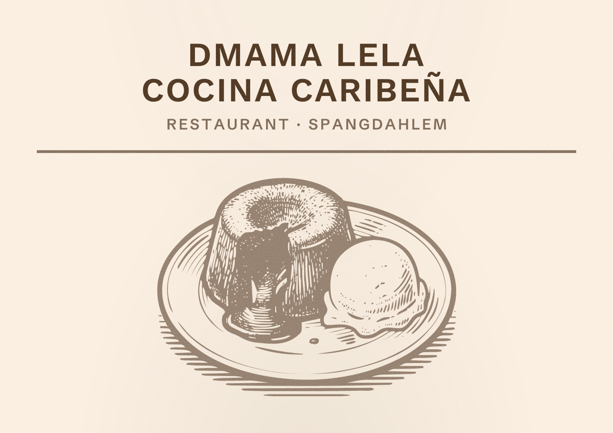 Illustriertes Poster von Dmama Lela Cocina Caribeña, Restaurant in Spangdahlem