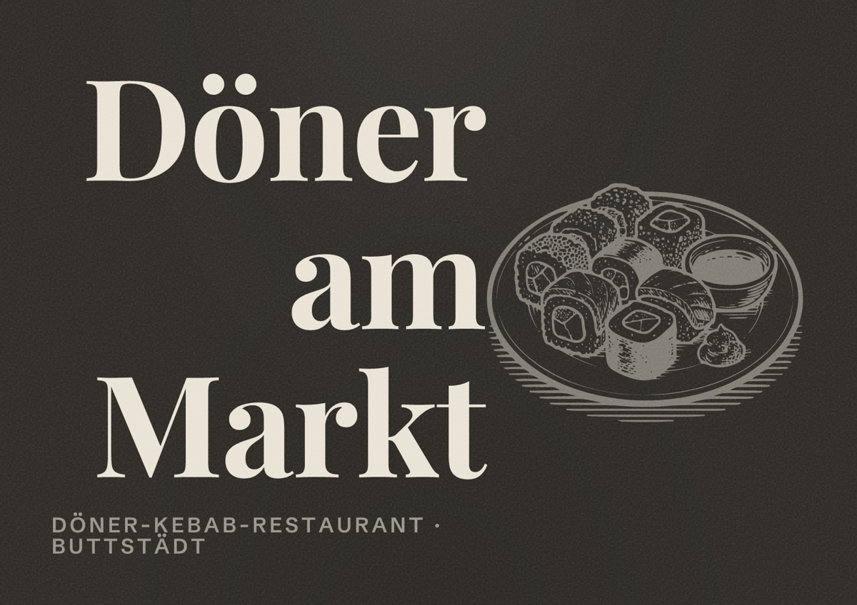 Illustriertes Poster von Döner am Markt, Döner-Kebab-Restaurant in Buttstädt