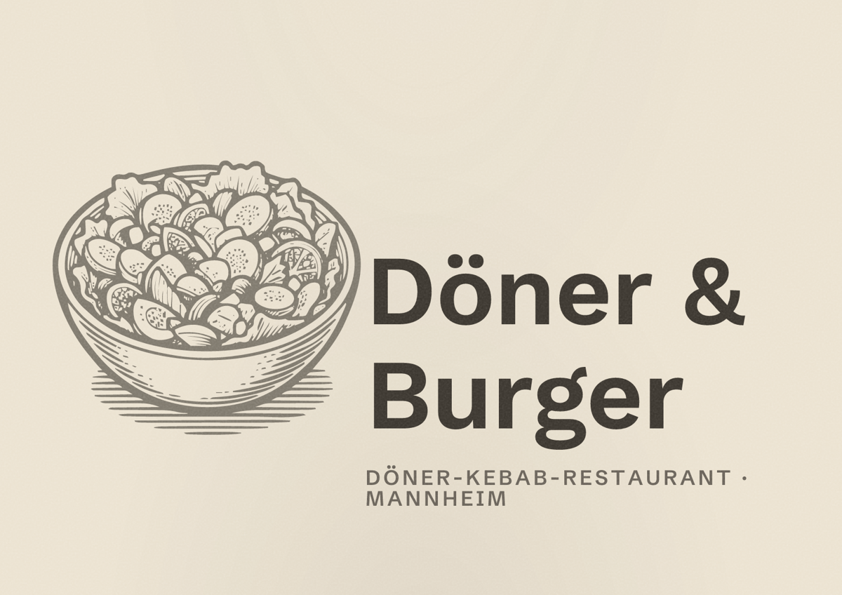 Illustriertes Poster von Döner & Burger, Döner-Kebab-Restaurant in Mannheim