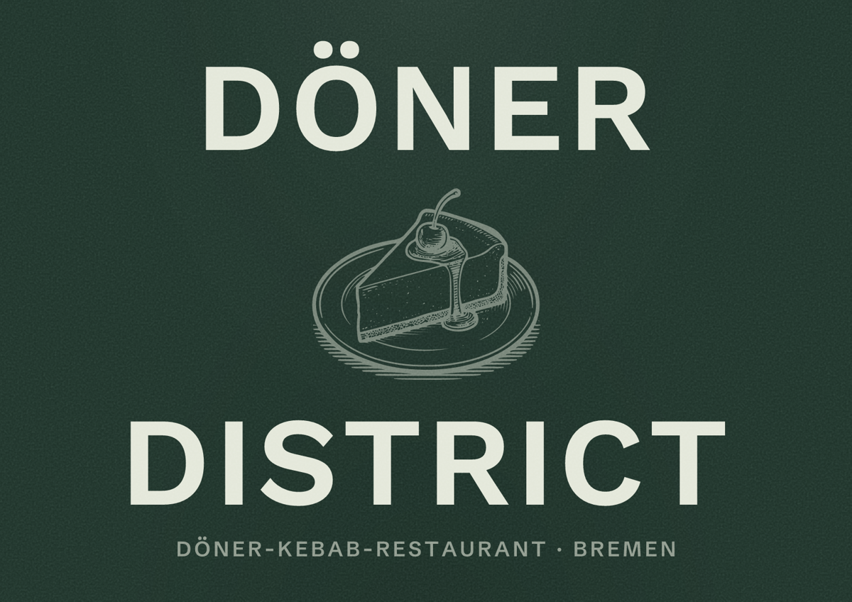 Illustriertes Poster von Döner District, Döner-Kebab-Restaurant in Bremen