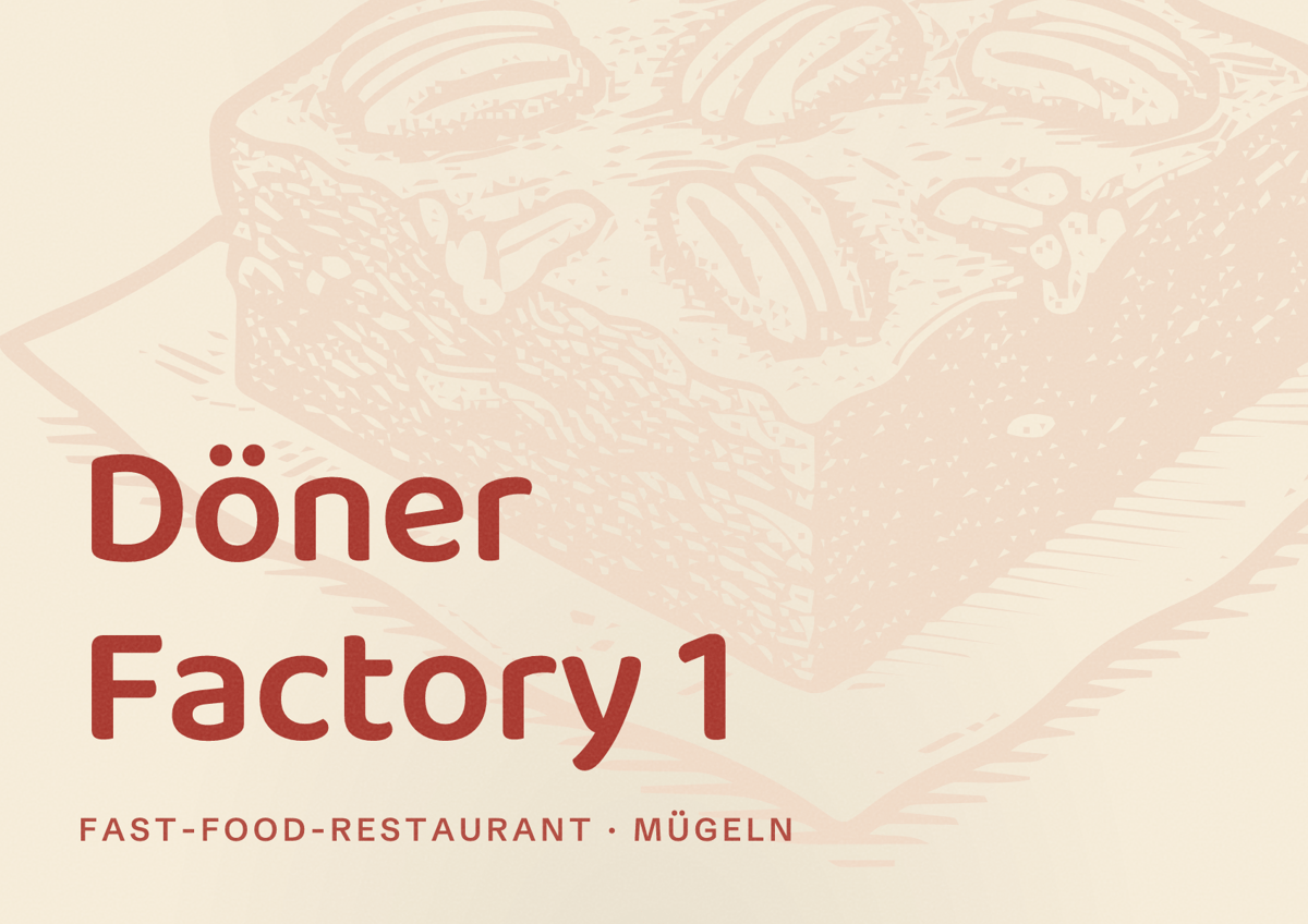 Illustriertes Poster von Döner Factory 1, Fast-Food-Restaurant in Mügeln