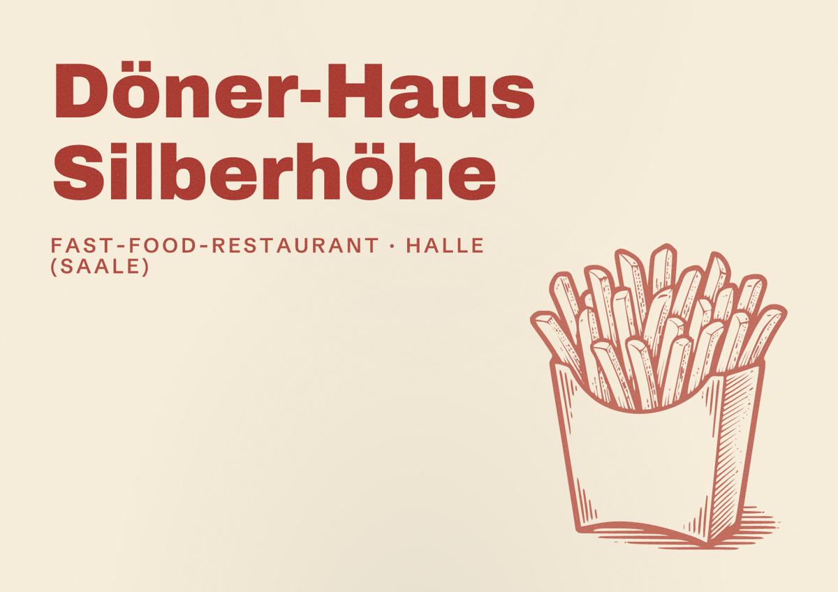 Illustriertes Poster von Döner-Haus Silberhöhe, Fast-Food-Restaurant in Halle (Saale)