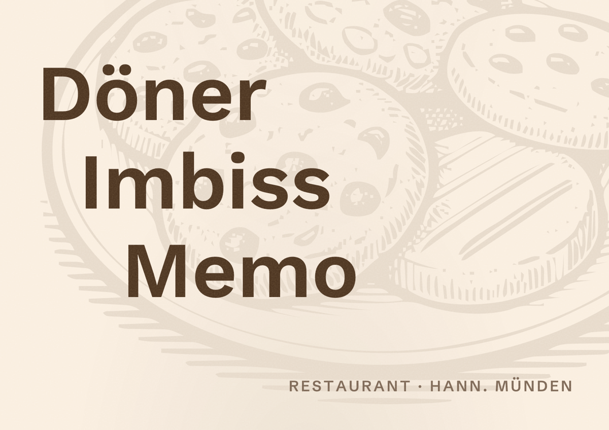 Illustriertes Poster von Döner Imbiss Memo, Restaurant in Hann. Münden