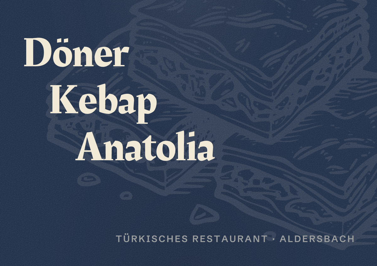 Illustriertes Poster von Döner Kebap Anatolia, Türkisches Restaurant in Aldersbach