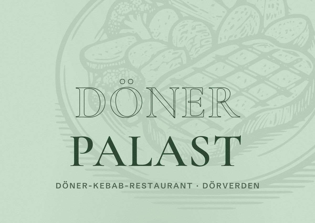 Illustriertes Poster von Döner palast, Döner-Kebab-Restaurant in Dörverden