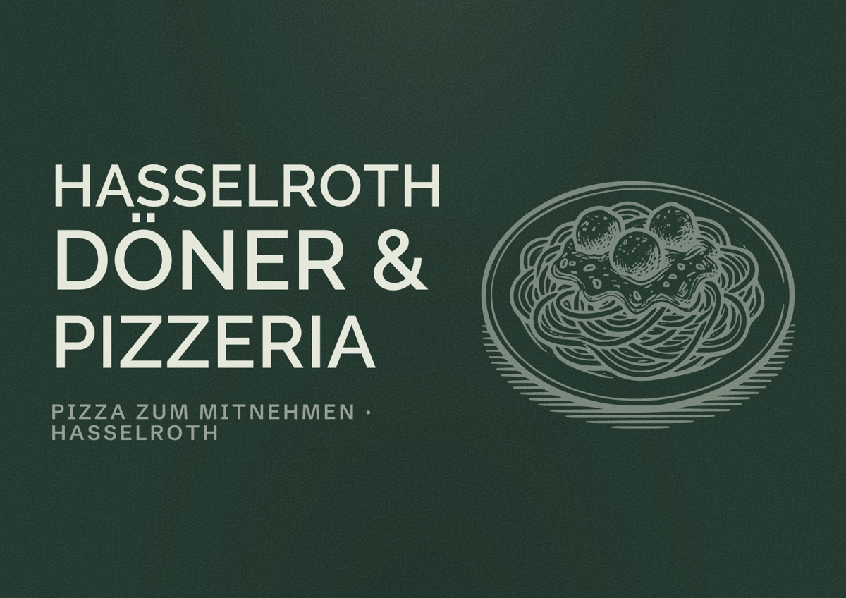 Illustriertes Poster von Hasselroth Döner & Pizzeria, Pizza zum Mitnehmen in Hasselroth