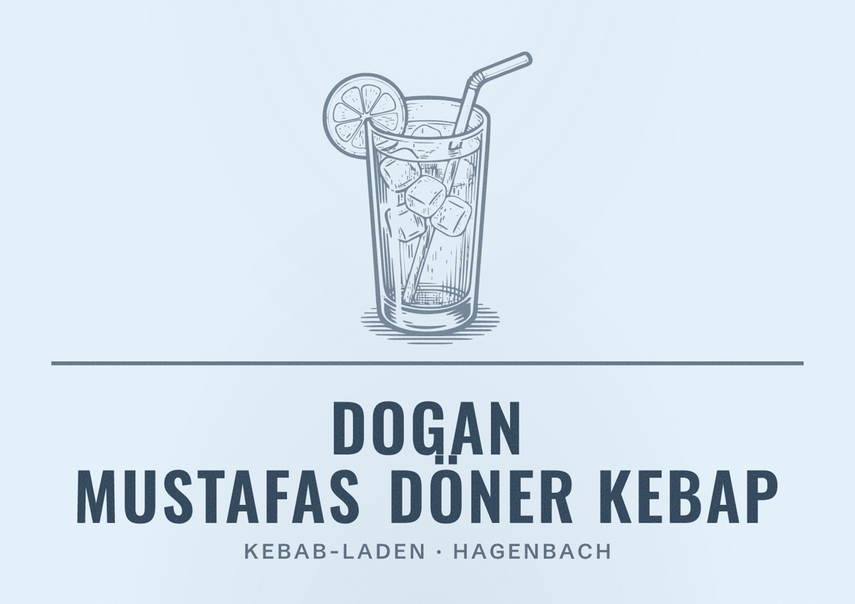 Illustriertes Poster von Dogan Mustafas Döner Kebap, Kebab-Laden in Hagenbach