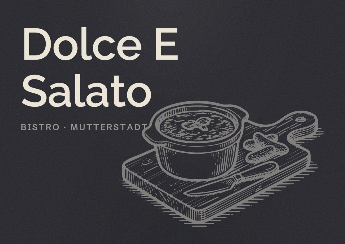 Illustriertes Poster von Dolce E Salato, Bistro in Mutterstadt
