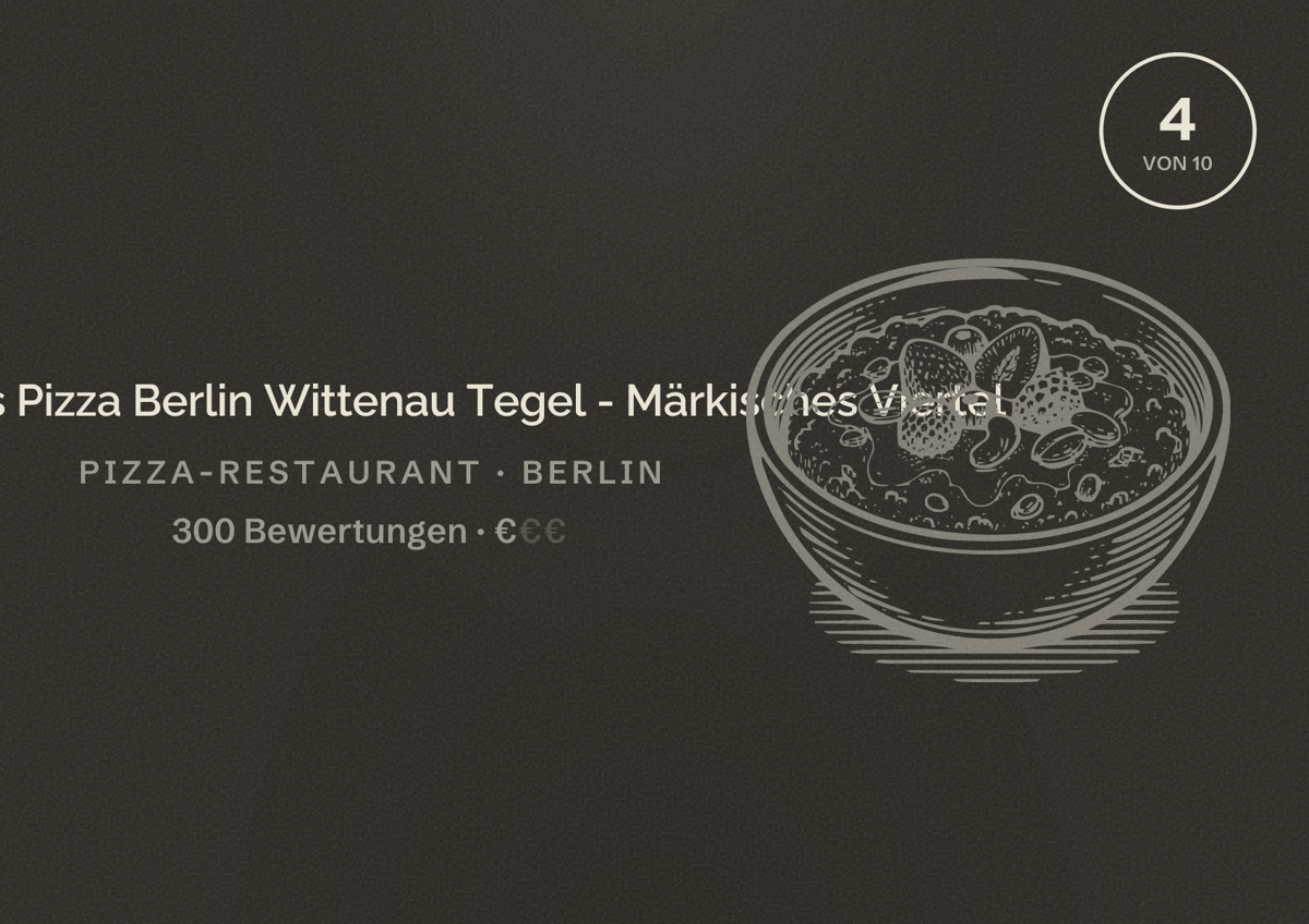 Illustriertes Poster von Domino's Pizza Berlin Wittenau Tegel - Märkisches Viertel, Pizza-Restaurant in Berlin: Bewertung 4 von 10 aus 300 Bewertungen, Preisniveau €