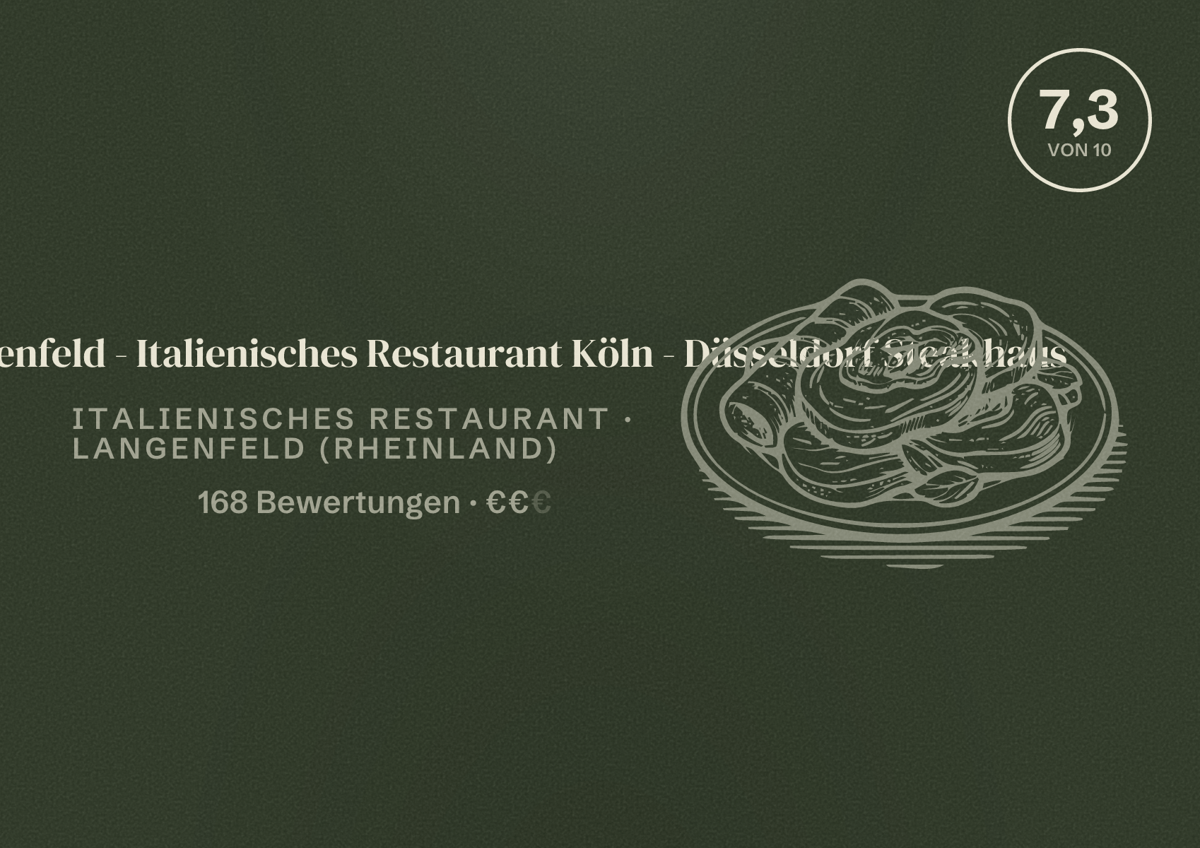 Illustriertes Poster von Don Camillo Langenfeld - Italienisches Restaurant Köln - Düsseldorf Steakhaus, Italienisches Restaurant in Langenfeld (Rheinland): Bewertung 7,3 von 10 aus 168 Bewertungen, Preisniveau €€