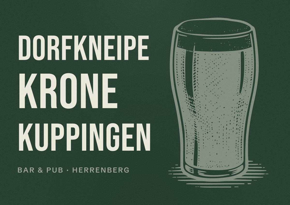 Illustriertes Poster von Dorfkneipe Krone Kuppingen, Bar & Pub in Herrenberg