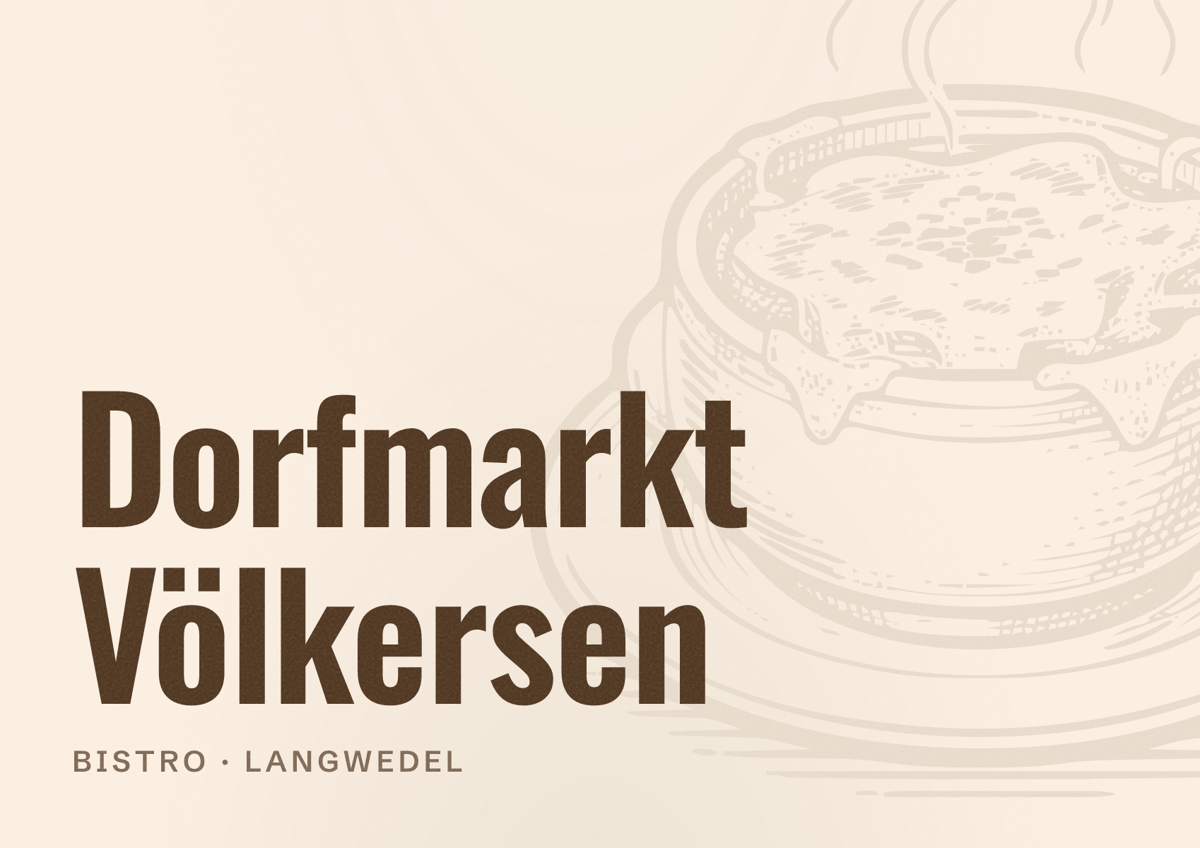 Illustriertes Poster von Dorfmarkt Völkersen, Bistro in Langwedel