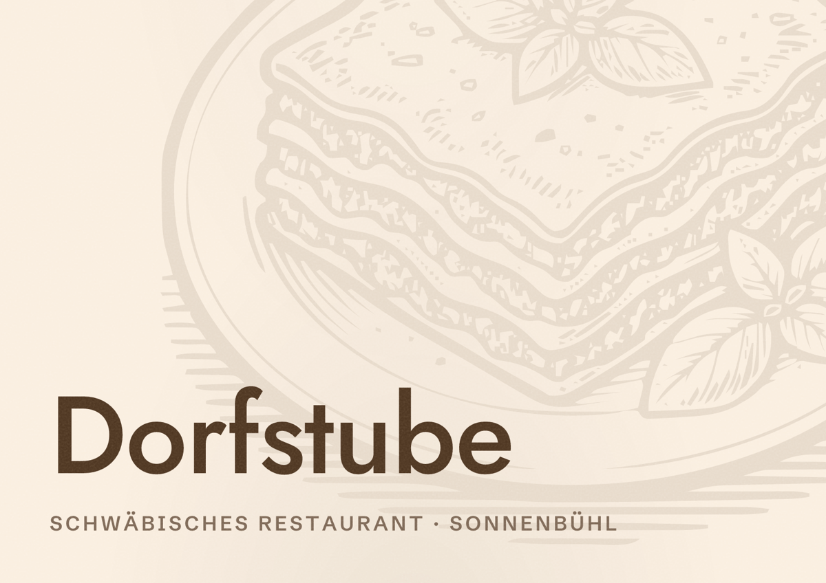 Illustriertes Poster von Dorfstube, Schwäbisches Restaurant in Sonnenbühl