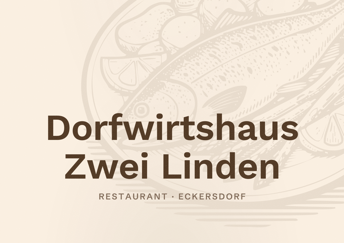 Illustriertes Poster von Dorfwirtshaus Zwei Linden, Restaurant in Eckersdorf