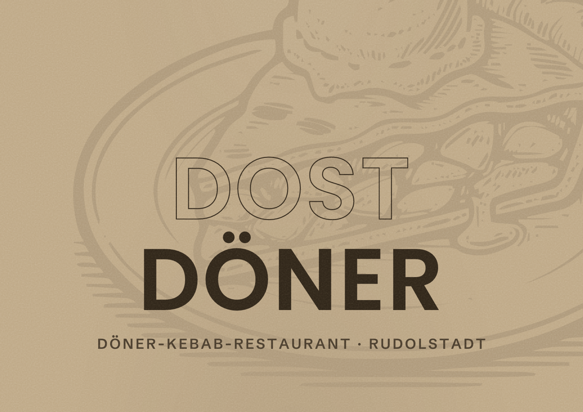 Illustriertes Poster von Dost Döner, Döner-Kebab-Restaurant in Rudolstadt