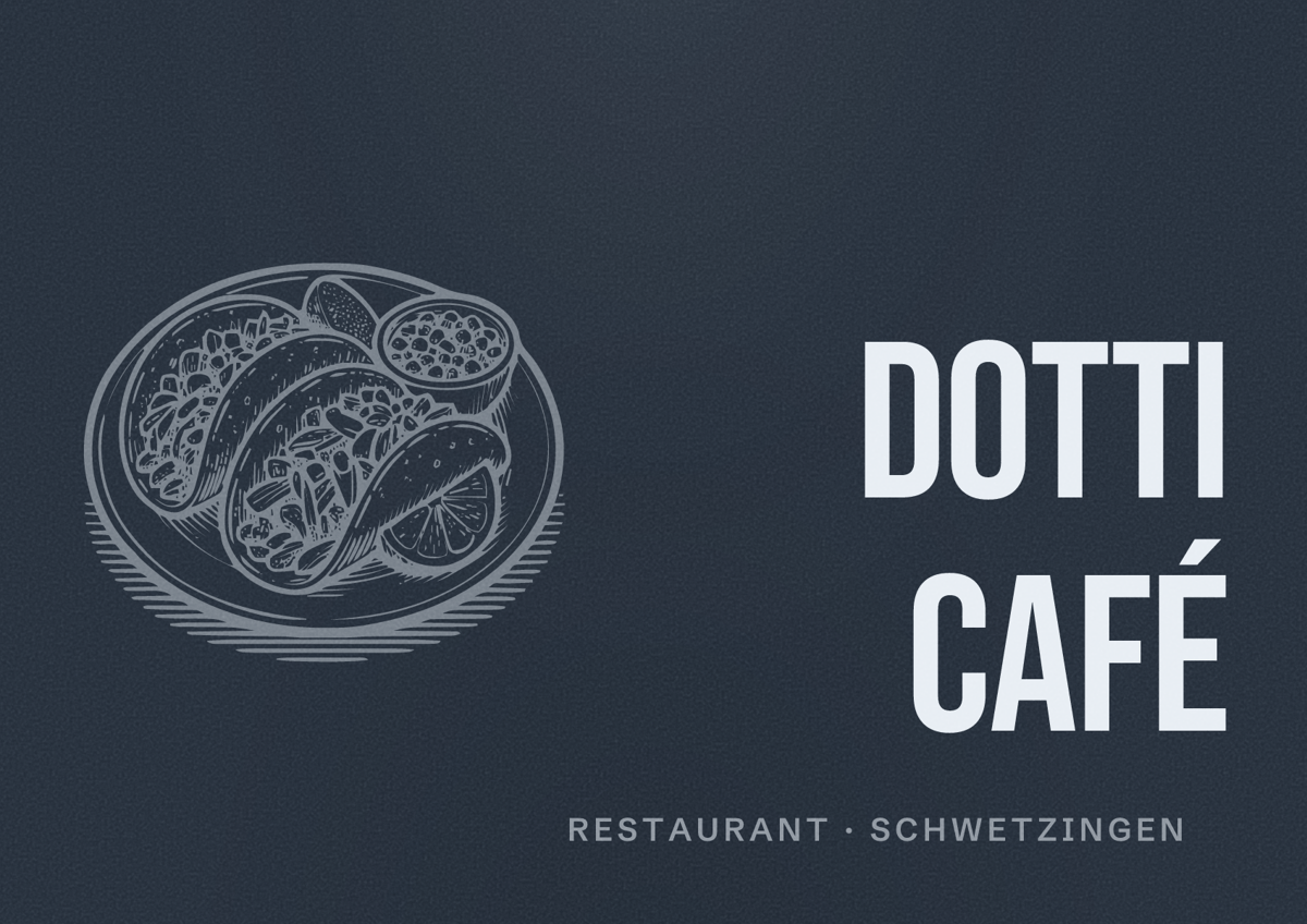 Illustriertes Poster von Dotti Café, Restaurant in Schwetzingen