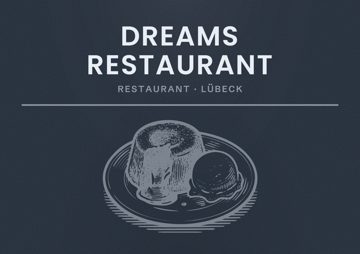 Illustriertes Poster von Dreams Restaurant, Restaurant in Lübeck