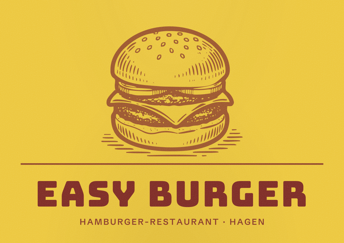 Illustriertes Poster von Easy Burger, Hamburger-Restaurant in Hagen